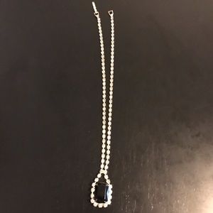 Black pendant rhinestone necklace